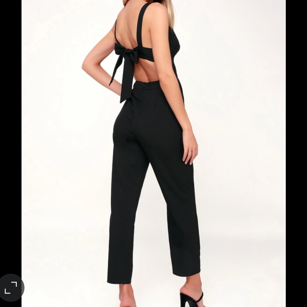 Lulus Eureka Black Tie-Back Jumpsuit
